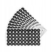 Naklejki 1-100 CYFRY Numery CZARNE 5 ARKUSZY 500 szt