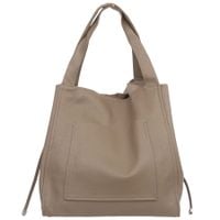 VERA PELLE torebka damska skórzana shopper z saszetką na ramię V497 taupe