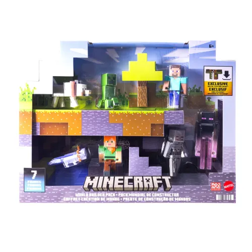 MINECRAFT EKSKLUZYWNY ZESTAW 7 FIGUREK Steve, Creeper, Enderman, Szkielet na Arena.pl