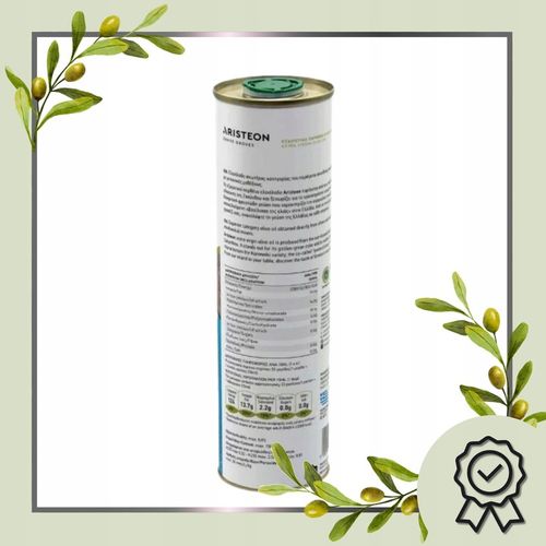 Oliwa z oliwek EXTRA VIRGIN Grecka 1L TŁOCZONA NA ZIMNO ARISTEON 1000 ml na Arena.pl