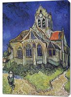 Obraz 70x100cm  Kościół w Auvers, Van Gogh Vintage do Salonu