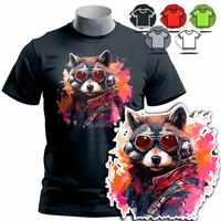 KOSZULKA T-SHIRT MĘSKI WZORY DO WYBORU - SZOP PRACZ RACCOON ZWIERZE - XL