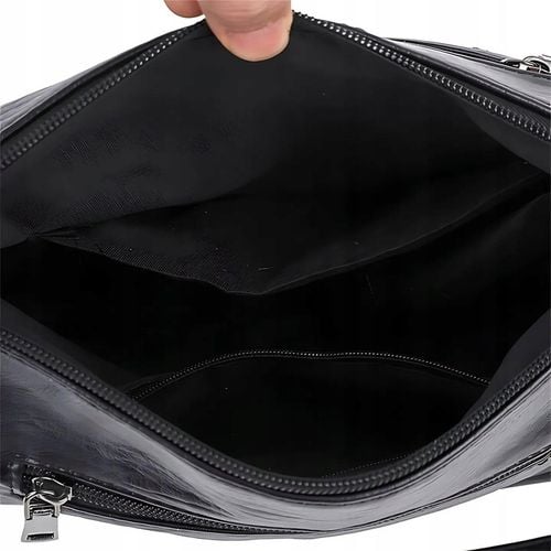 TOREBKA DAMSKA SKÓRZANA NA RAMIĘ CZARNA ELEGANCKA ZE SKÓRY POJEMNA TORBA na Arena.pl