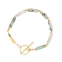 bransoletka na rękę stal chirurgiczna pozłacana 14k złotem bst1437