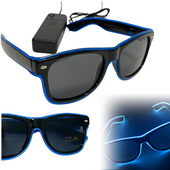 okulary świecące gadżet led imprezowe hallowen śmieszne niebieskie oprawki