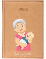 KALENDARZ A5 2026 DZIENNY ksiażkowy Z NADRUKIEM uv dla babci + imię