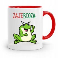 Kubek Czerwony Śmieszny Zabawny Żajebioza Prezent Z Nadrukiem Ze Zdjęciem