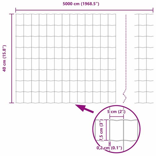 Ogrodzenie z słupkami Szary 0.4 x 50 m Stal na Arena.pl