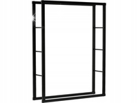 STOJAK NA DREWNO OPAŁOWE KOMINKOWE METALOWY CZARNY MAT 100x25x100cm 130kg