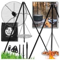 TRÓJNÓG Palenisko Duży GRILL Ogniskowy Ogrodowy Wiszący BBQ Ruszt 2w1