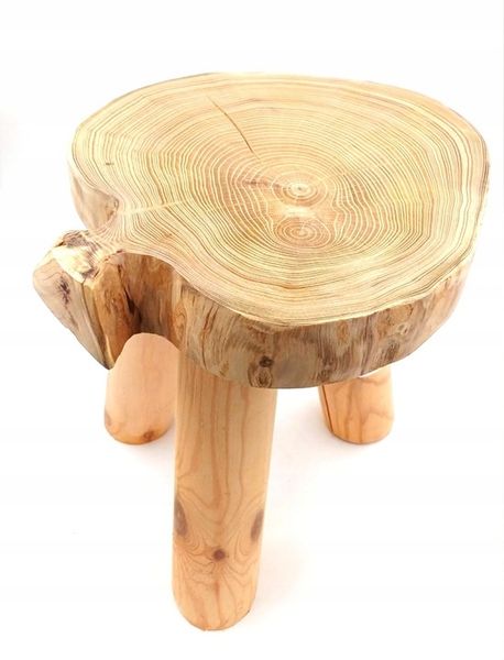 STOŁEK TABORET DREWNIANY 35cm SZLIF zdjęcie 9