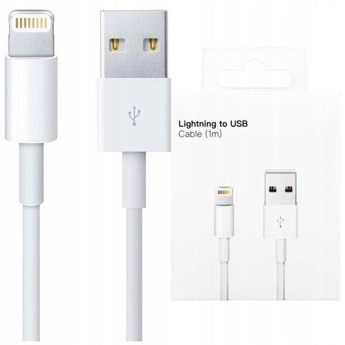 kabel 1m lightning do usb-a usb do apple iphone, ipad, ipod box biały na Arena.pl