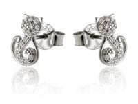 SREBRNE KOLCZYKI CELEBRYTKI KOTKI CATS CYRKONIE