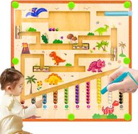 Tablica Magnetyczna Montessori Labirynt Drewniany Dinozaur do Liczenia