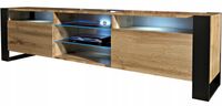 Szafka RTV pod telewizor LOFT 200 200cm loftowa dąb wotan LED