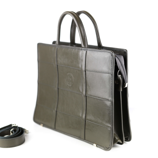 520 Torba damska 2-komorowa pasy - siwa KEMER zdjęcie 4