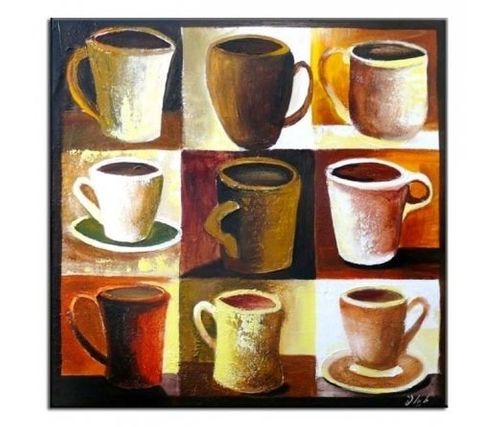 Obraz60x60cm COFFEETIME ręcznie malowany do na Arena.pl