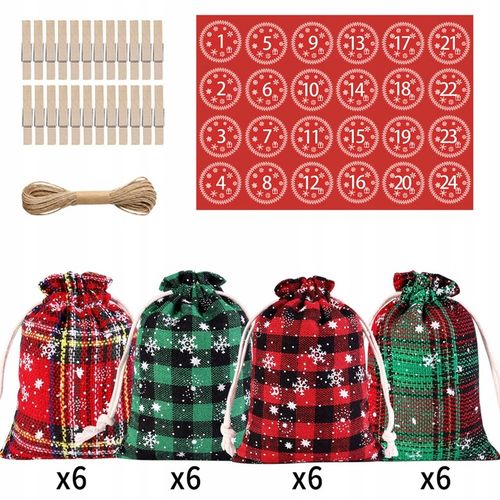 KALENDARZ ADWENTOWY DLA DZIECI DIY WORECZKI WISZĄCY PREZENT NAKLEJKI ZESTAW na Arena.pl