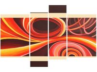 130CM 85 OBRAZ 4 ELEM POMARAŃCZOWY WIR ŚCIENNY