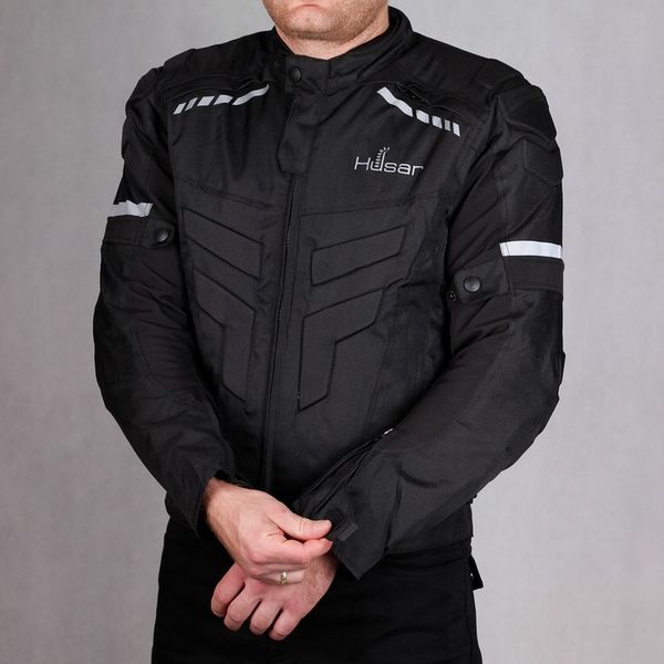 Kurtka motocyklowa HUSAR HORNET męska tekstylna czarna + kominiarka zdjęcie 14