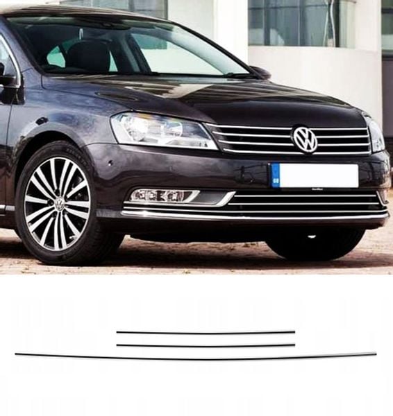 VW PASSAT B7 - Listwy CHROM na grill atrape Tuning zdjęcie 1