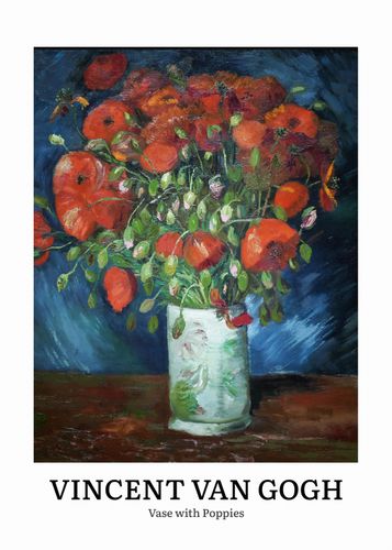 Plakat 50x70cm Design Vase with Poppies, Van Gogh Vintage do Salonu na Arena.pl