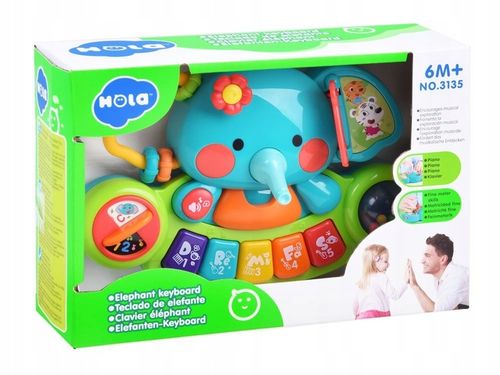 Pianinko muzyczne słonik kolorowa zabawka ZA3008 na Arena.pl
