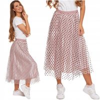 Spódnica Tiulowa Damska Różowa w Groszki Zwiewna Na Wiosnę Modna MORAJ S/M