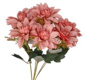 DALIA W BUKIECIE SZTUCZNE KWIATY JAK ŻYWE 42 CM DUŻY BUKIET GĘSTY