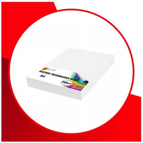 PAPIER TECHNICZNY BIAŁY 250 g/m2 A3 100 ARK. na Arena.pl
