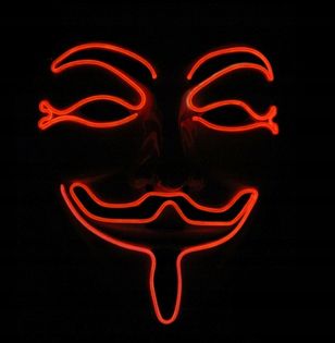 Maska STOP Vendetta Anonymous ACTA guy FAWKE LED