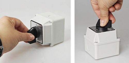 ŁĄCZNIK WYŁĄCZNIK KRZYWKOWY 16A 0-1 1F W MAŁEJ OBUDOWIE 70x70 IP65 na Arena.pl