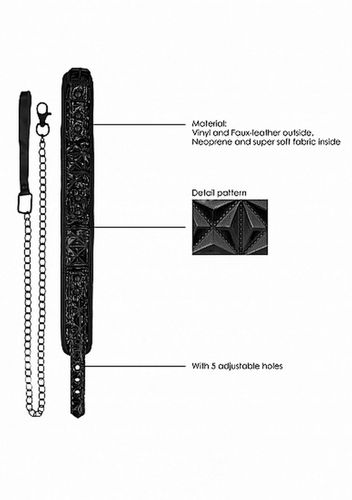 luxury collar with leash   black na Arena.pl