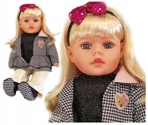 Lalka bobas jak żywa duża 56cm miękka interaktywna mówi śpiewa 2języki uczy na Arena.pl