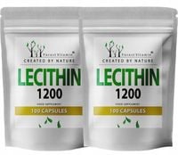 2x LECYTYNA 1200mg PAMIĘĆ Koncentracja MÓZG 100kaps FORTE ZMĘCZENIE