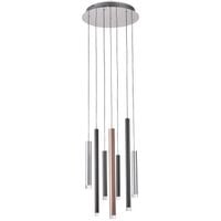 LAMPA wisząca REYNA MD17077-7A Italux OPRAWA metalowa LED 28W 3000K kaskada ORGANIC sople tuby miedziana czarna