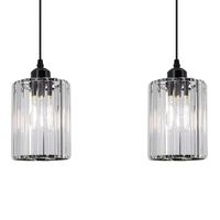 Szklana lampa wisząca 6782/2 BL nowoczesna do biura czarna