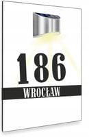 duża biała TABLICZKA podświetlana ADRESOWA nr domu nierdzewna dibond 40x30