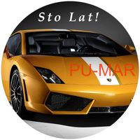 Opłatek na tort Urodziny Lamborghini Samochód Auto Logo Fura Bryka 18 30 40