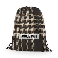 WORKO-PLECAK z Twoim imieniem Brązowa krata VII 033