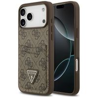 Etui Guess 4G Double Card Triangle do iPhone 17 Pro Max brązowy