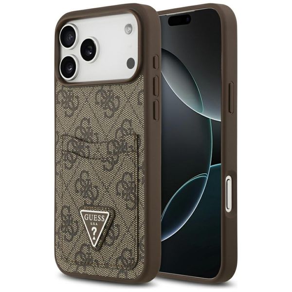 Etui Guess 4G Double Card Triangle do iPhone 17 Pro Max brązowy zdjęcie 1