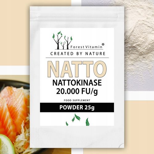 CZYSTA W PROSZKU NATTO Nattokinaza 25g UKŁAD KRĄŻENIA CIŚNIENIE KREW JAKOŚĆ na Arena.pl