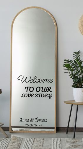 NAKLEJKA NA LUSTRO naklejki personalizowane na wesele ślub imprezę urodziny na Arena.pl