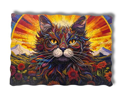 Puzzle Drewniane dla dzieci i dorosłych KittyFlowers  KOT 100 el na Arena.pl