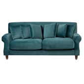 Sofa 3-osobowa welurowa lazurowa EIKE