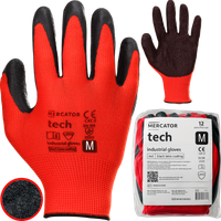 Rękawice Robocze MERCATOR Tech Red+Black Latex - M - 12 Par