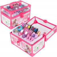 ZESTAW MAKE UP MANICURE W KUFERKU DLA DZIECI DO MALOWANIA PAZNOKCI LAKIERY