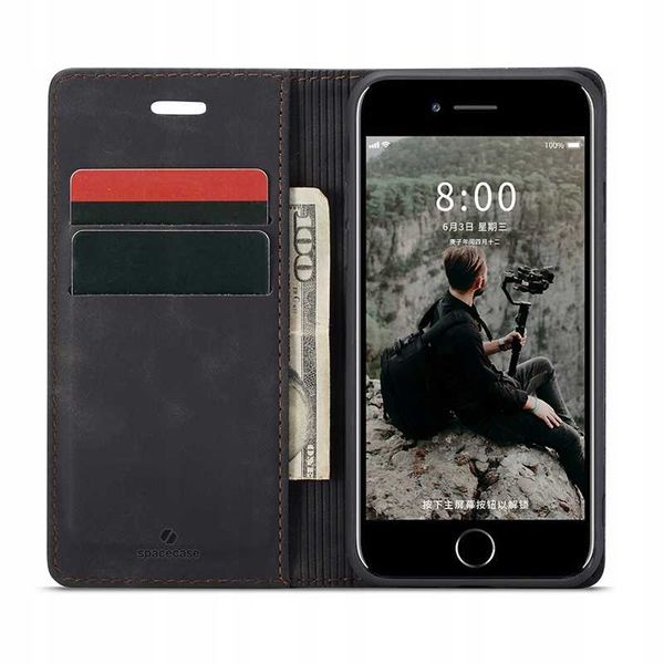 Spacecase Wallet Iphone 7/8/Se 2020 Black zdjęcie 14