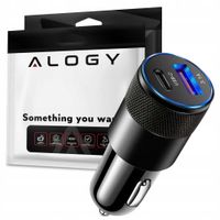2 x Szybka ładowarka samochodowa Alogy 2x USB USB-C 3.1A mocna do auta zapa
